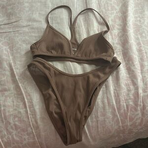PacSun Beige Bathing Suit Bottom Size S Top Size XS. NEVER BEEN WORN.